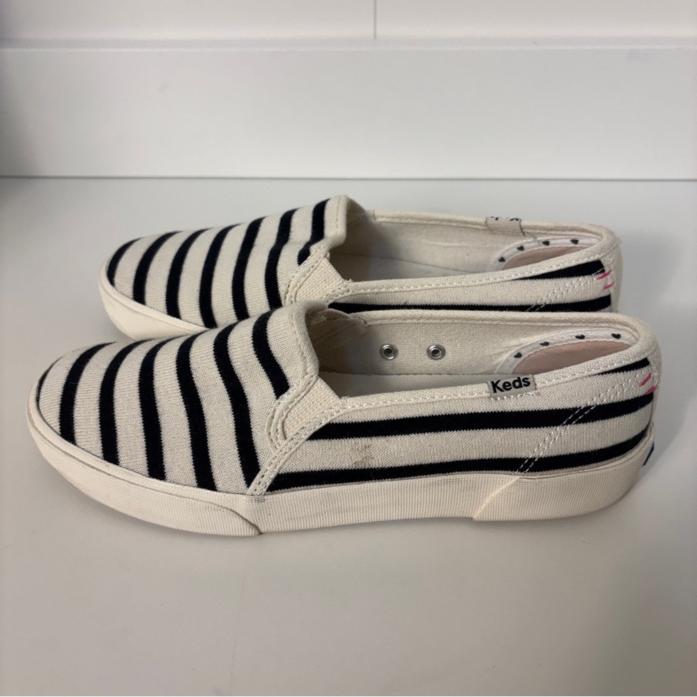 KEDS x HATCH Double Decker Bateau Stripe Slip On Sneakers - Picture 2 of 6
